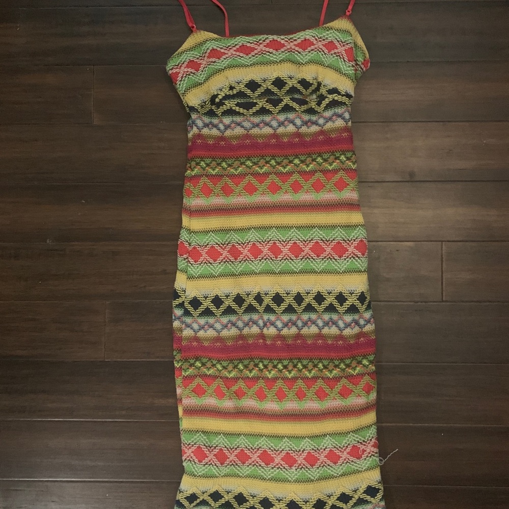 Colorful Striped Vintage Style Unique Knit Dress
